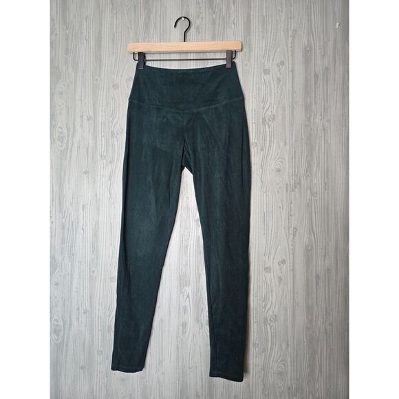 Ruby Ribbon Faux Suede High Waist Leggings Small Sculpting Black Stretch Pants - Picture 2 of 9